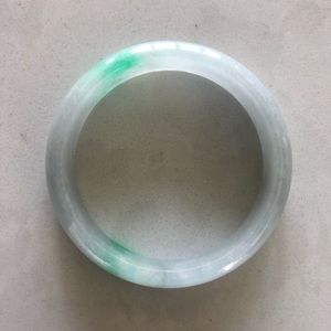 Light green Jadeite half round bangle